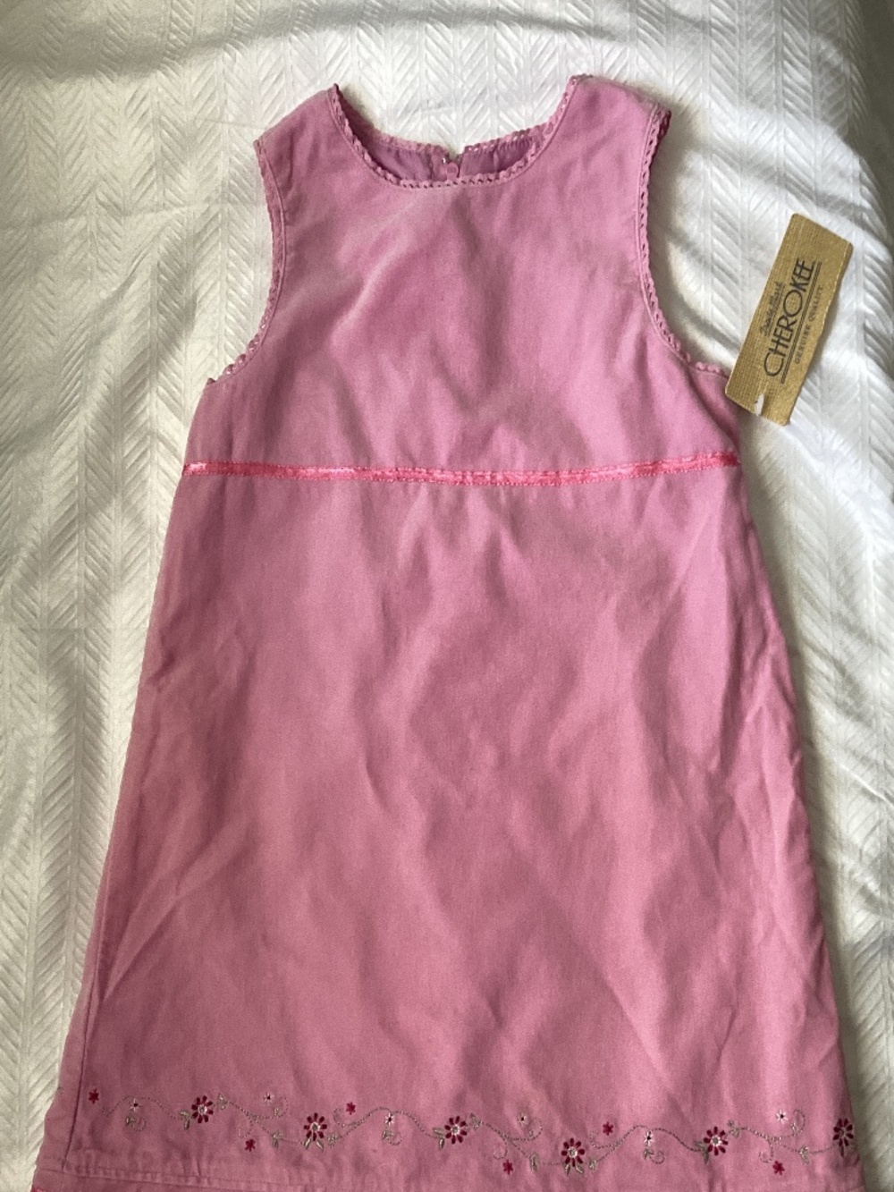 Velvet Sleeveless Dress Embroidered 5T Girls